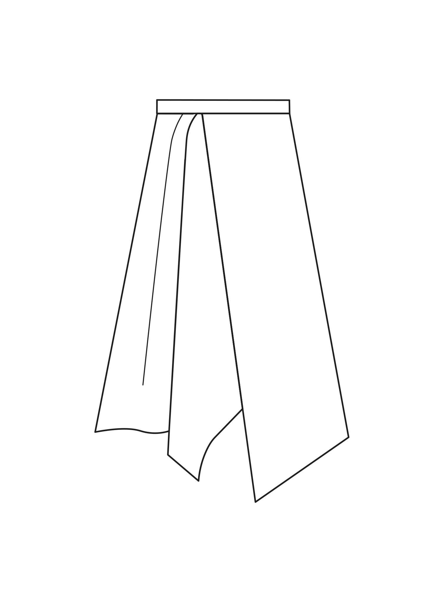 Line drawing of Alayan skirt.