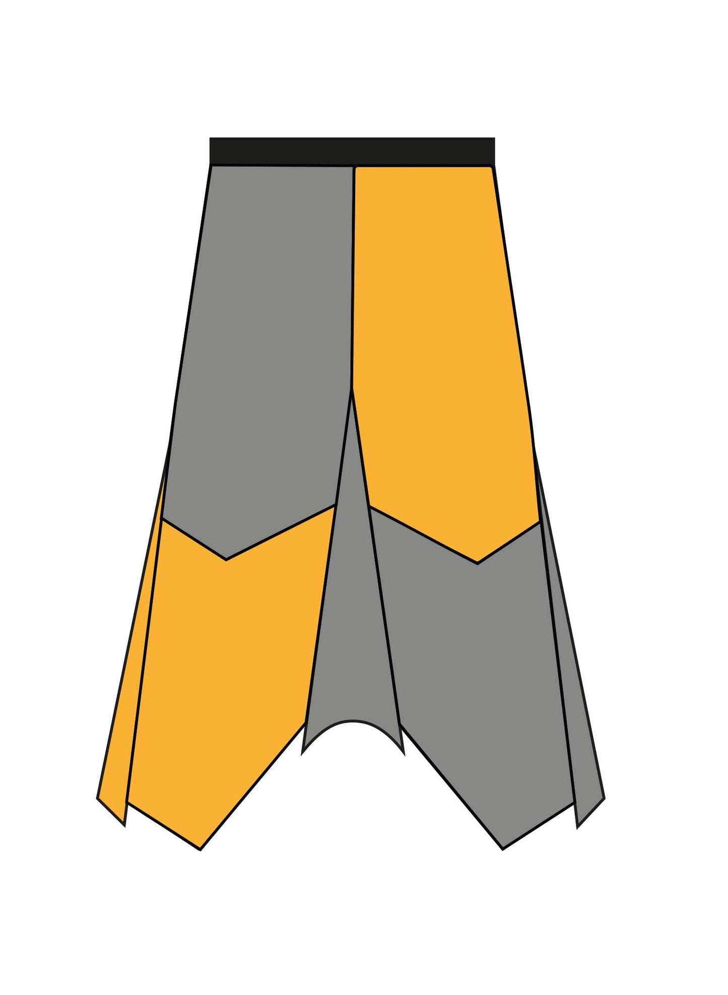 Line drawing Alyza skirt, chess.