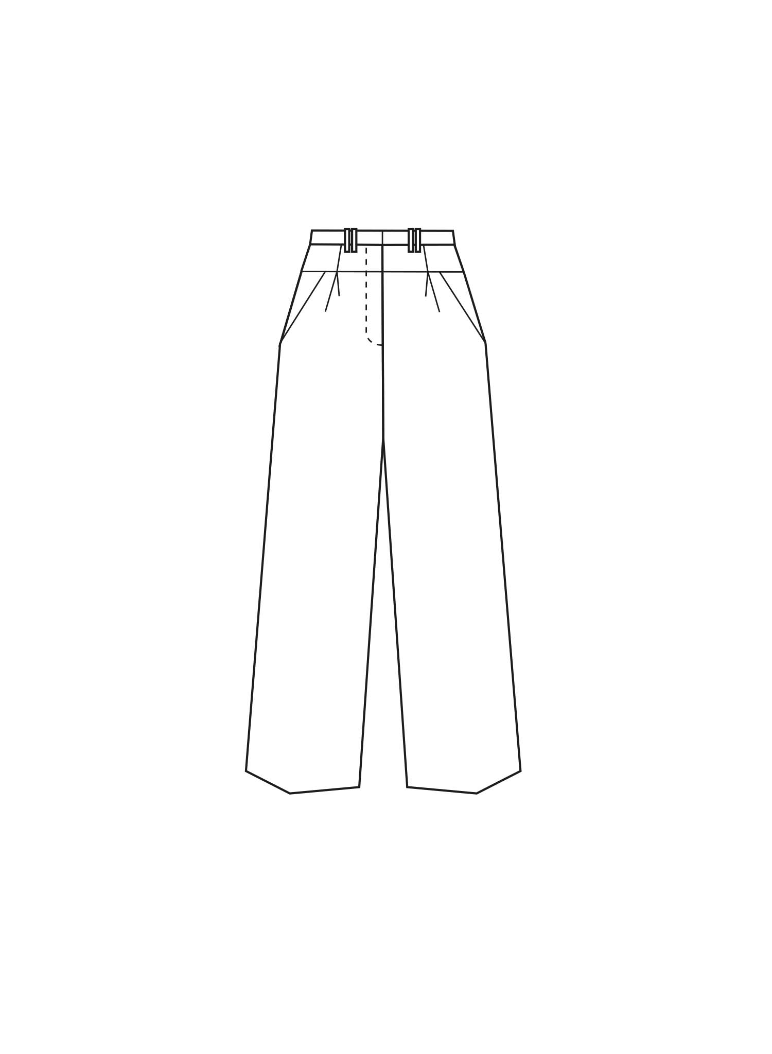 Drawing of Ava trousers.